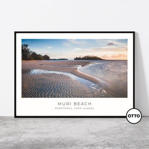 Muri Beach Wall Art | Muri Beach Home Decor Print | Motu Taakoka Island Art Travel Poster | Photo Travel Gift Idea | Rarotonga, Cook Islands