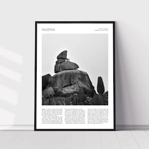 Nigeria Wall Art | Nigeria Home Decor | Riyom Rock Formation, Jos | West African Artful Travel Gift | Africa Art Poster Print