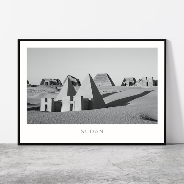 Soedan kunst aan de muur | Soedan Artful Travel Poster Print Foto | Meroe-piramides | Landschap | Meroe, Soedan, Noordoost-Afrika