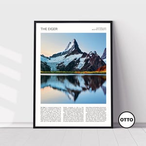 The Eiger Wall Art | Eiger Home Decor Print | Bachalpsee Lake, Jungfrau, Faulhorn Art Poster | Photo Travel Memento Gift Idea | Switzerland