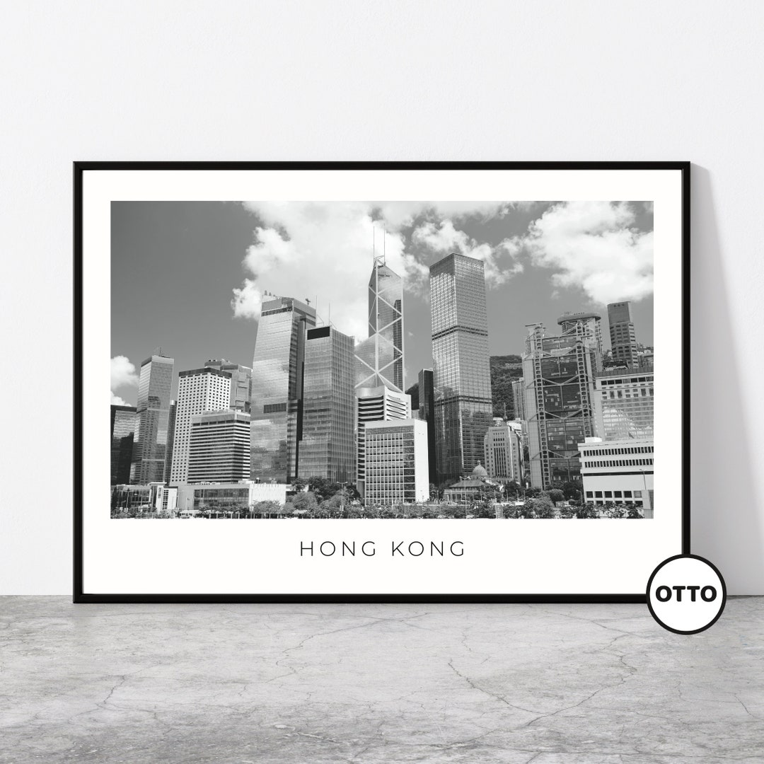 Hong Kong Wall Art Hong Kong Home Decor Downtown Skyscrapers Chinese
