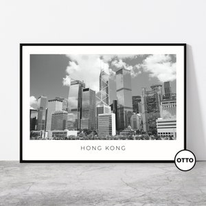 Hong Kong Wall Art | Hong Kong Home Decor | Downtown Skyscrapers | Chinese Artful Travel Gift | China Asia Art Poster Print