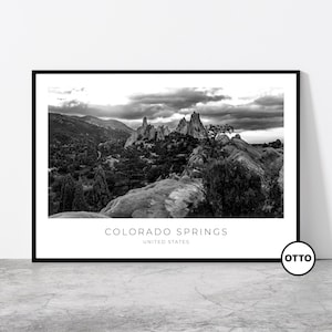 Colorado Springs Wall Art | Home Decor Print | Garden of The Gods and Pike&#39;s Peak Art Travel Poster | Artful Photo Travel Gift Idea | USA