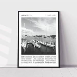 Annapolis Wall Art | Harbor Area, Annapolis Artful Travel Poster Print Photo | Cityscape | Maryland, USA