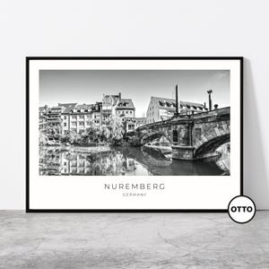 Nuremberg Wall Art Home Decor | Nürnberg Old Town, Pegnitz River, Bavaria Cityscape | Artful Travel Gift | Germany Art Poster Print