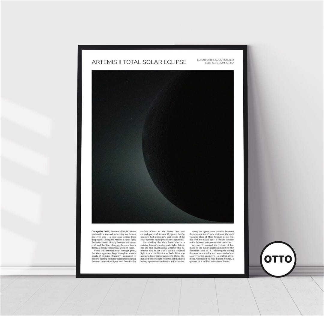 Artemis II Total Solar Eclipse — NASA Official Print | Moon Eclipses ...