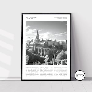 Glasgow Wall Art | Glasgow Cathedral Home Decor | Scottish Artful Travel Gift | Scotland, United Kingdom Art Poster Print