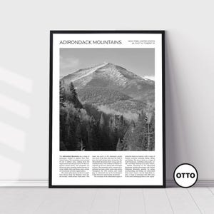 Adirondack Mountains Wall Art | Adirondacks Artful Travel Poster Print Photo | Whiteface Mountain Landscape | New York, USA