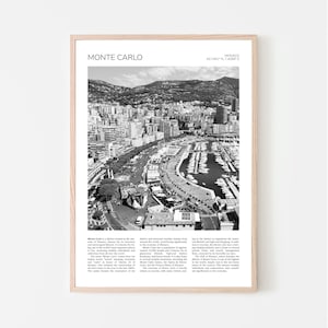Monte Carlo Wall Art | Monte Carlo Artful Travel Poster Print Photo | Aerial Cityscape | Monaco