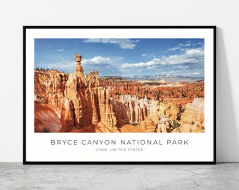 Bryce Canyon National Park Wandkunst | Bryce Canyon Kunstvolle Reise Poster Druck Foto | Landschaft | Utah, USA