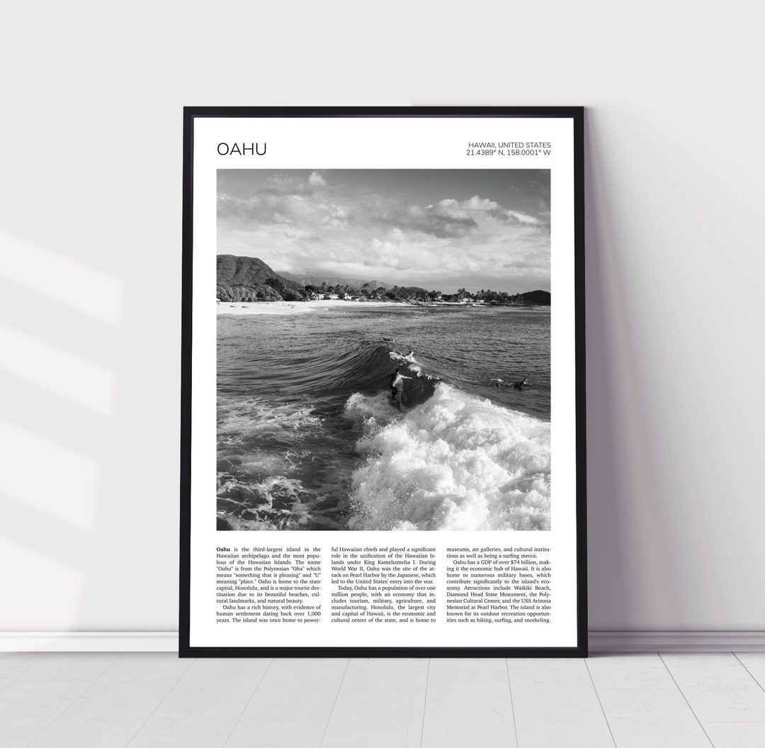 Oahu Wall Art | Makaha Surf Spot, Oahu Artful Travel Poster Print Photo ...