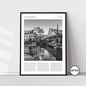 Nuremberg Wall Art Home Decor | Nürnberg Old Town, Pegnitz River, Bavaria Cityscape | Artful Travel Gift | Germany Art Poster Print