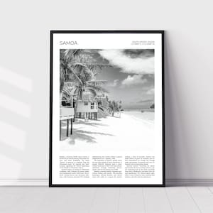 Samoa Wall Art | Samoa Home Decor | Lalomanu Beach, Upolu Island | Samoan Artful Travel Gift | South Pacific Art Poster Print