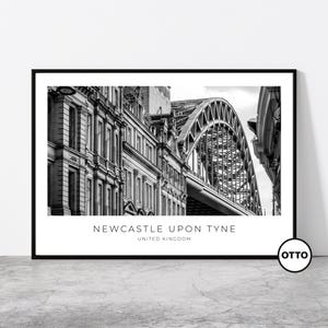 Newcastle upon Tyne Wall Art | Tyne & Wear Home Decor | Tyne Bridge | England Artful Travel Gift | United Kingdom Art Poster Print