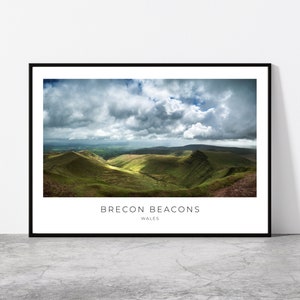 Brecon Beacons Wall Art | Brecon Beacons Artful Travel Poster Print Photo | Landscape | Wales, United Kingdom