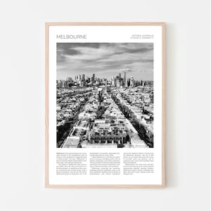 Melbourne Wall Art | City of Melbourne Artful Travel Poster Print Photo | Australia | Cityscape Skyline