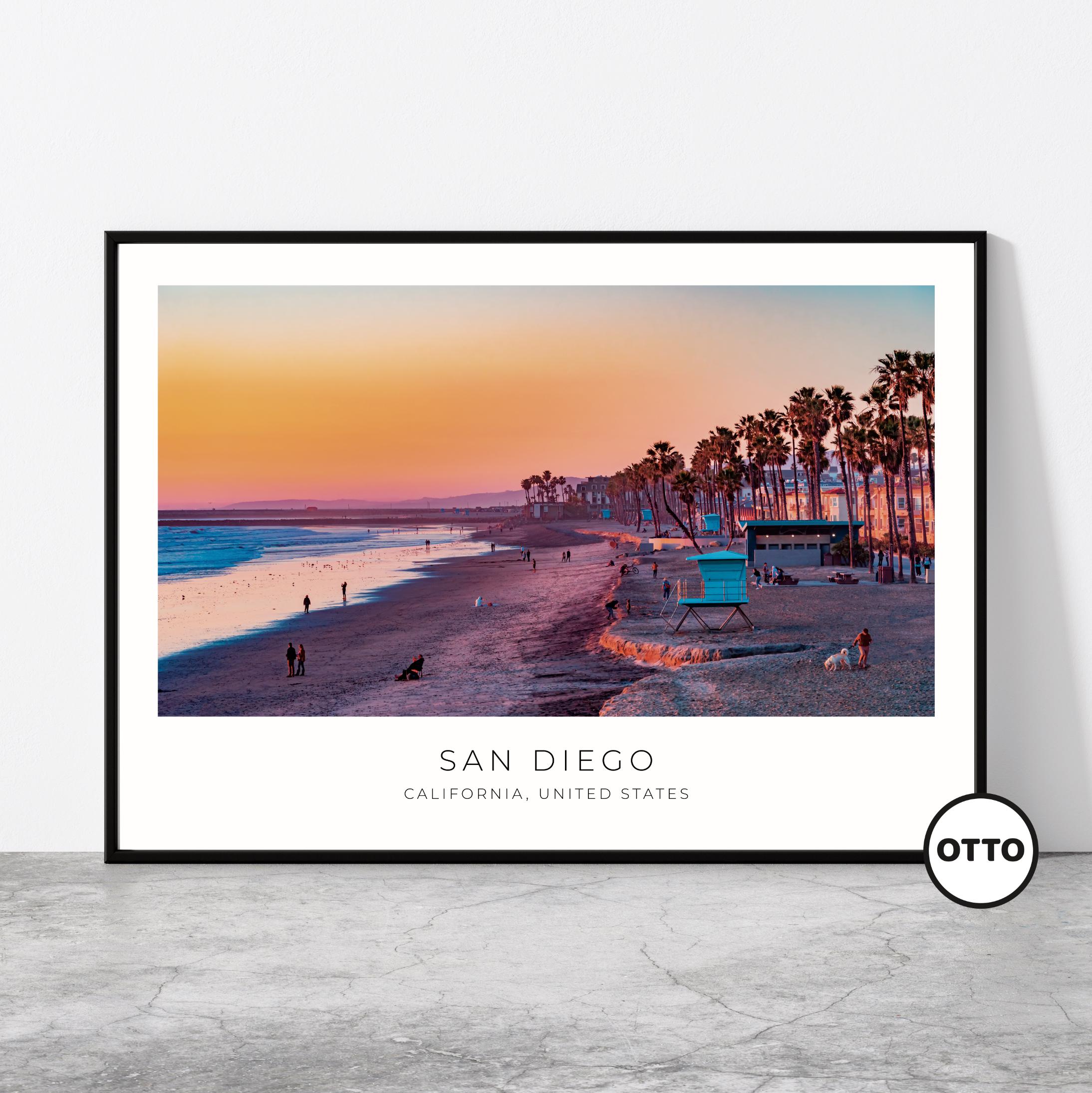 San Diego Wall Art | San Diego Home Decor Print | Oceanside Landscape Art Travel Poster |  Photo Travel Gift Memento Idea | California, USA