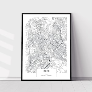 Rome Wall Art | Rome Line Street Map Print | Home Decor Print | Art Travel Poster | Artful Travel Gift Memento Idea | Italy