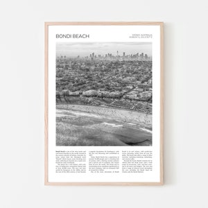 Bondi Beach Wall Art | Bondi Beach Home Decor Print | Coastline Skyline Art Travel Poster | Photo Travel Gift Idea | Sydney, NSW, Australia