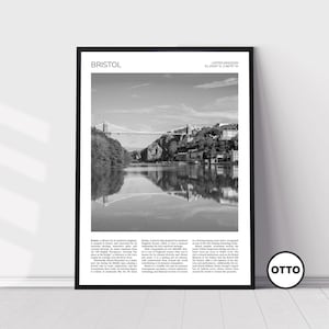 Bristol Wall Art | Bristol Artful Travel Poster Print Photo | Clifton Suspension Bridge, Clifton | Print | England, UK