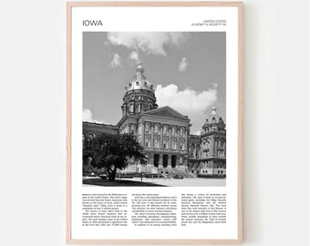 Iowa Wall Art | State Capitol Building, Iowa Artful Travel Poster Print Photo | Cityscape | United States