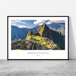 Machu Picchu Wall Art | Machu Picchu Artful Travel Poster Print Photo | Landscape | Peru, South America