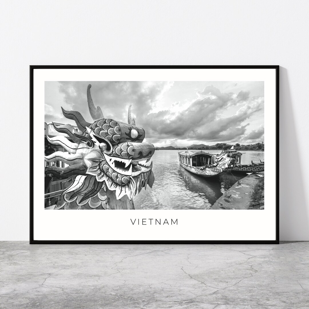 Vietnam Wall Art Vietnam Artful Travel Poster Print Photo Dragon Boat