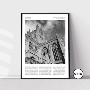 Bath Wall Art | Bath Abbey Home Decor Print | City Art Travel Poster | Artful Photo Travel Gift Memento Idea | Somerset, UK