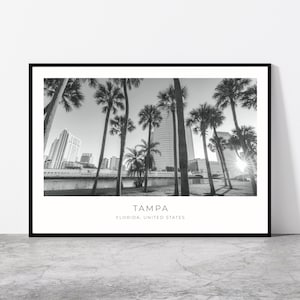 Tampa Wall Art | Florida Home Decor | Downtown Tampa | American Artful Travel Gift | United States Art Poster Print