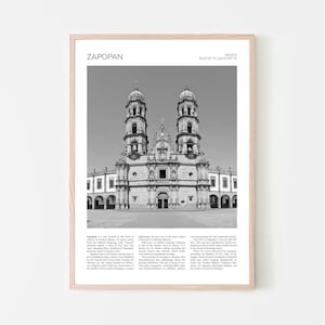 Zapopan Wall Art | Basilica de Zapopan Artful Travel Poster Print Photo | Guadalajara, Jalisco, Mexico | Print