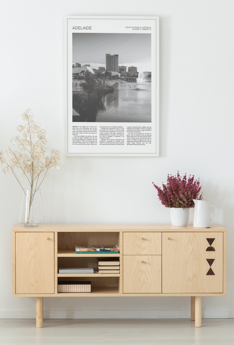 Adelaide Wall Art Adelaide Artful Travel Poster Print Photo Skyline