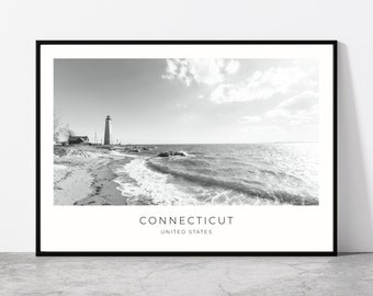 Connecticut Wall Art | Connecticut Artful Travel Poster Print Photo | Lighthouse Point Park, New Haven | Landscape | United States