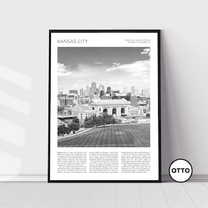 Kansas City Wall Art | Union Station, Kansas City Artful Travel Poster Print Photo | Skyline Cityscape | Missouri USA