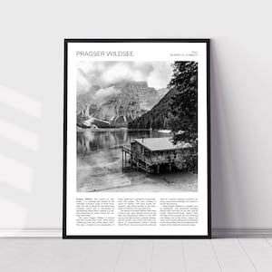 Pragser Wildsee Wall Art | Pragser Wildsee Artful Travel Poster Print Photo | Landscape | South Tyrol, Italy, Europe