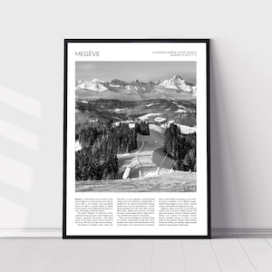 Megeve Wall Art | Megeve Ski Resort Artful Travel Poster Print Photo | French Alps | Landscape | Auvergne-Rhône-Alpes, France, Europe