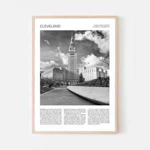 Cleveland Wall Art | Cleveland Artful Travel Poster Print Photo | Terminal Tower, Public Square | Cityscape | Ohio, United States