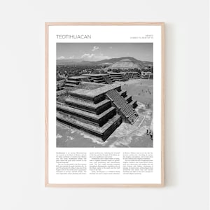 Teotihuacan Wall Art | Pyramid of the Sun, Teotihuacan Artful Travel Poster Print Photo | Landscape | Mexico