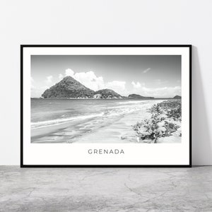 Grenada Wall Art | Grenada Home Decor | Beach | West Indies Artful Travel Gift | Caribbean Art Poster Print