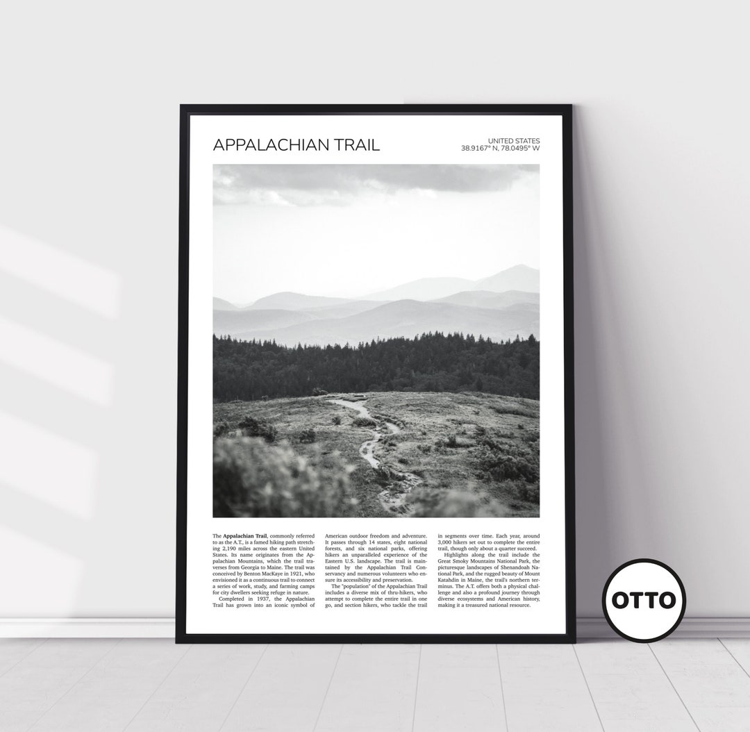 Appalachian Trail Wall Art Appalachia Home Decor Print Art Travel