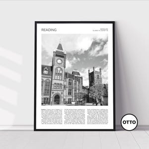 Reading Wall Art | Berkshire Home Decor | Reading Town Hall | English Artful Travel Gift | England, United Kingdom Art Poster Print