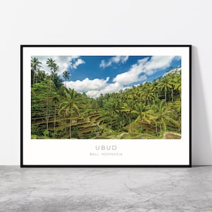 Ubud Wall Art | Bali Home Decor | Rice Field Terraces | Indonesian Artful Travel Gift | Indonesia Art Poster Print