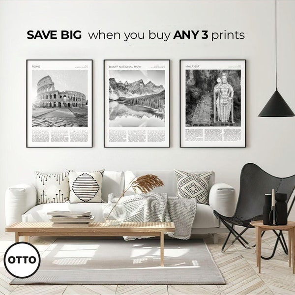 Set of 3 x Travel Prints | SAVE 25% | Wall Art Artful Travel Poster Print Photo | Choose Any of Our Prints