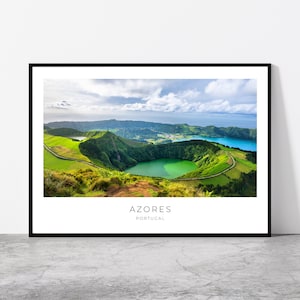 Azores Wall Art | Azores Artful Travel Poster Print Photo | Ponta Delgada Lake, Sao Miguel Island | Landscape Print Photo | Portugal, Europe