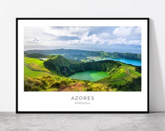 Azores Wall Art | Azores Artful Travel Poster Print Photo | Ponta Delgada Lake, Sao Miguel Island | Landscape Print Photo | Portugal, Europe