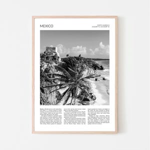 Mexico Wall Art | Ruins of Tulum, Mexico Artful Travel Poster Print Photo | Caribbean Sea, Riviera Maya | Landscape Skyline | South America