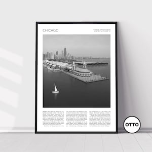 Chicago Wall Art | Illinois Home Decor | Chicago Navy Pier | American Artful Travel Gift | United States Art Poster Print