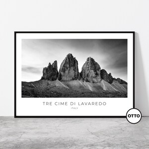 Tre Cime di Lavaredo Wall Art | Mount Paterno, Dolomites Home Decor Print | Art Travel Poster | Artful Photo Gift Memento Idea | Italy
