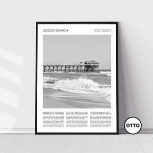 Cocoa Beach Wall Art | Florida Home Decor | Cocoa Beach Pier, Atlantic Ocean | American Artful Travel Gift | United States Art Poster Print