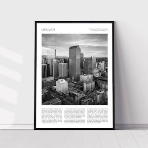 Denver Wall Art | Downtown Denver Artful Travel Poster Print Photo | Colorado, United States