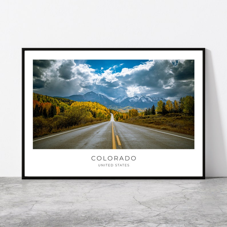 Colorado Wandkunst Colorado Kunstvolle Reise Poster Druck Foto San Juan Skyway Malerischer und historischer Nebenweg Landschaft USA Bild 1